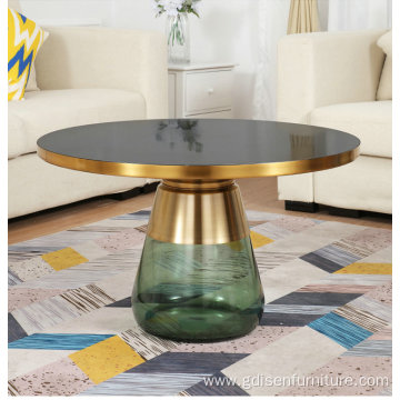 smart coffee table in brass gold